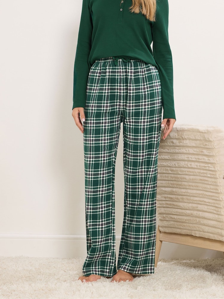 Long Tall Sally Green Check Pyjamas - Image 2 of 6