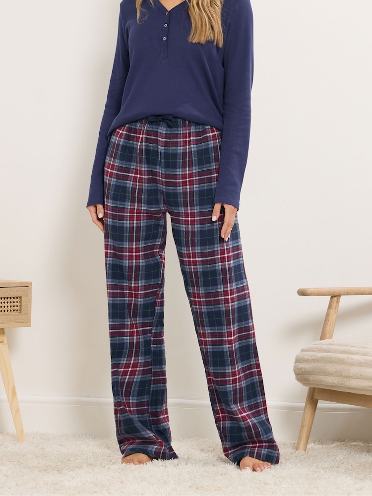 Long Tall Sally Blue Check Pyjamas - Image 2 of 6 Long Tall Sally Blue Check Pyjamas - Image 2 of 6
