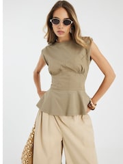 River Island Green SL Utility Tie Back Top - Image 1 of 4