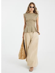 River Island Green SL Utility Tie Back Top - Image 4 of 4