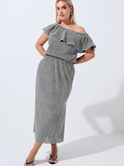 Yours Curve Limited Frill Sparkle Dress - Imagen 1 de 5