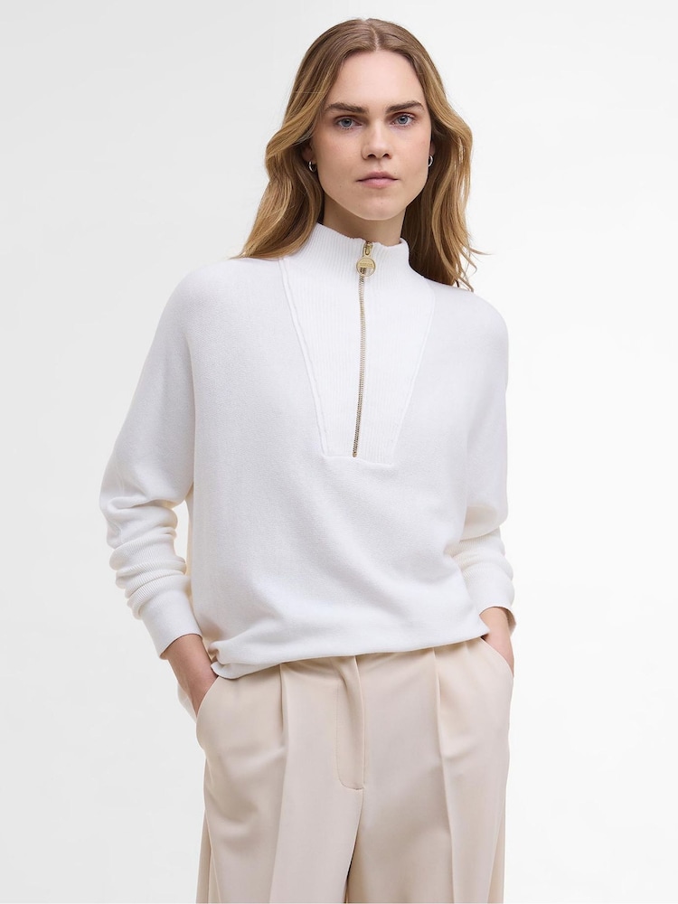 Barbour® International White Lola Knitted Jumper - Image 1 of 7