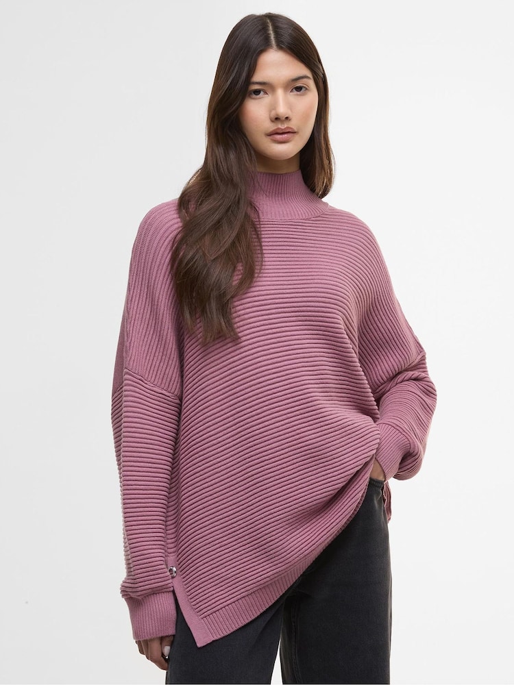 Barbour® International Pink Kaia Jumper - Image 1 of 7 Barbour® International Pink Kaia Jumper - Image 1 of 7