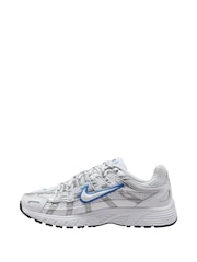 Nike White/Silver Blue Youth P-6000 Trainers - Image 2 of 4