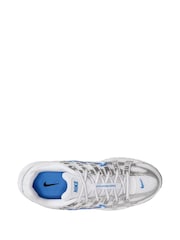 Nike White/Silver Blue Youth P-6000 Trainers - Image 3 of 4