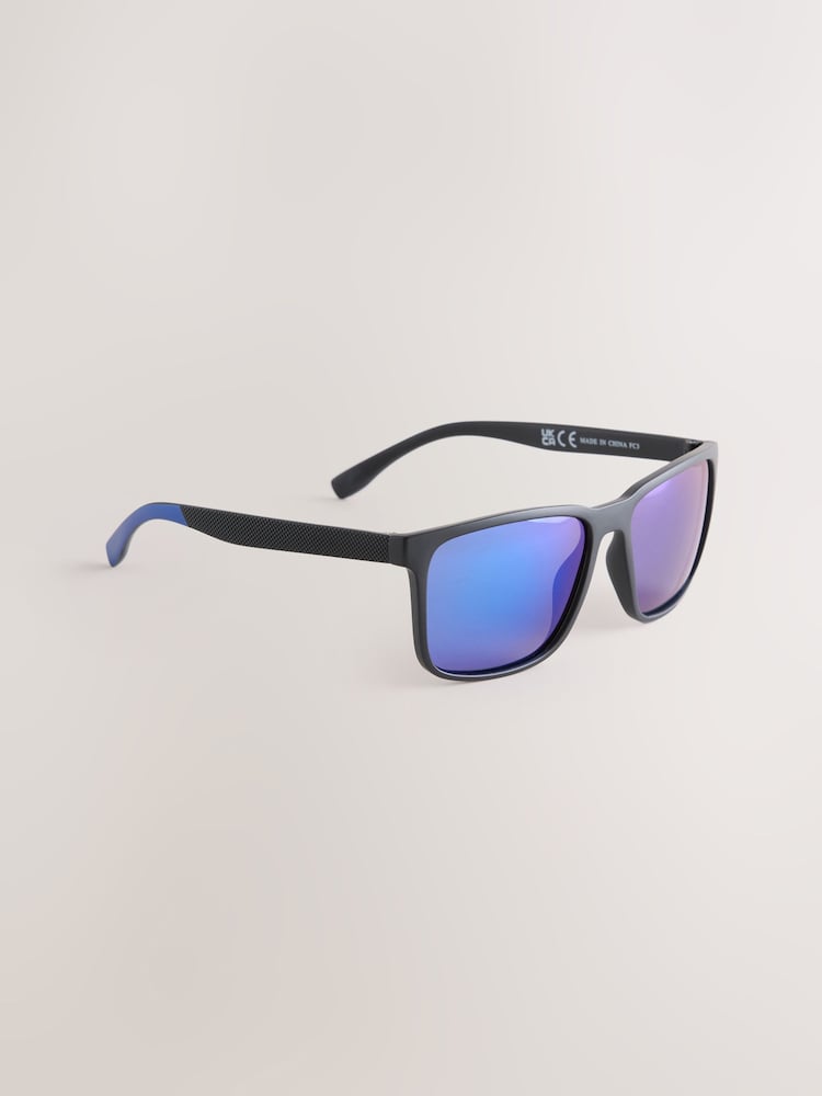 Black/Blue Mirror Sport Polarised Sunglasses - Image 1 of 3