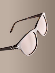 Black/Tortoiseshell Brown Inlay Signature Preppy Acetate Frame Polarised Sunglasses - Image 5 of 6