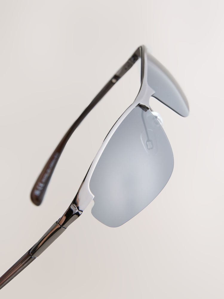 Onyx Black Wrap Around Rectangular Polarised Sunglasses - Image 5 of 5 Onyx Black Wrap Around Rectangular Polarised Sunglasses - Image 5 of 5