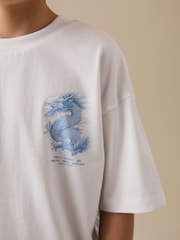 White Dragon Short Sleeve Graphic T-Shirt (3-16yrs) - Image 4 of 8