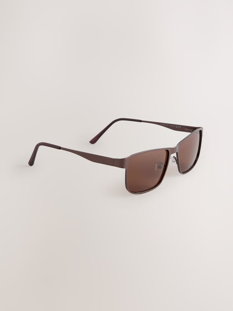 بني برونز - نظارة شمسية مستطيلة - صورة 1 من 3