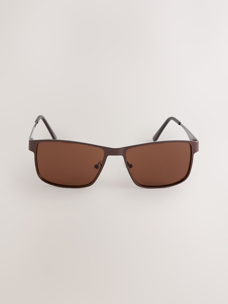 بني برونز - نظارة شمسية مستطيلة - صورة 2 من 3