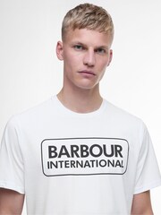 Barbour® International White Essentail Long Sleeve Logo T-Shirt - Image 4 of 6