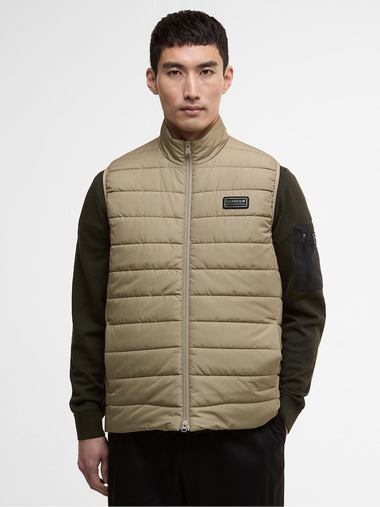 Barbour® International Natural Aldon Gilet - Image 1 of 6 Barbour® International Natural Aldon Gilet - Image 1 of 6