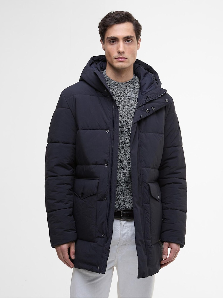 Barbour® International Blue Sutley Quilt Coat - Image 1 of 7 Barbour® International Blue Sutley Quilt Coat - Image 1 of 7