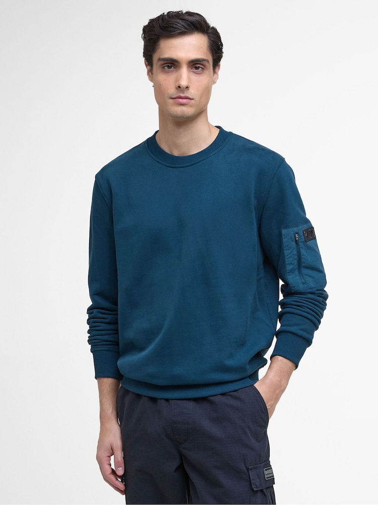 Barbour® International Blue Grip Crew Neck Shaded Jacket - Image 1 of 6 Barbour® International Blue Grip Crew Neck Shaded Jacket - Image 1 of 6