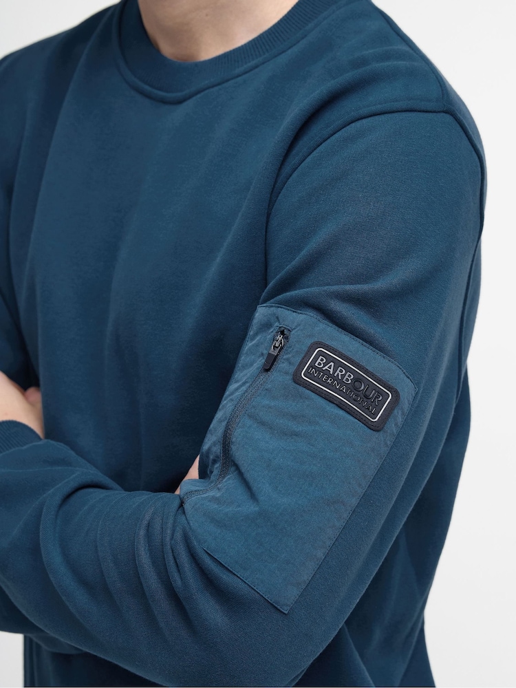 Barbour® International Blue Grip Crew Neck Shaded Jacket - Image 2 of 6 Barbour® International Blue Grip Crew Neck Shaded Jacket - Image 2 of 6