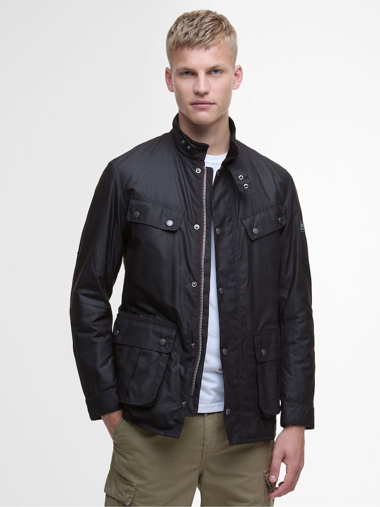 Barbour® International Black Tourer Duke Wax Rustic Jacket - Image 1 of 8
