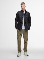 Barbour® International Black Tourer Duke Wax Rustic Jacket - Image 3 of 8