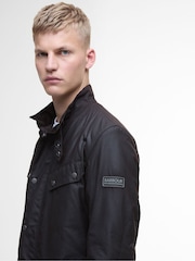 Barbour® International Black Tourer Duke Wax Rustic Jacket - Image 4 of 8