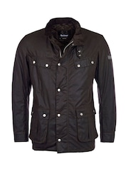 Barbour® International Black Tourer Duke Wax Rustic Jacket - Image 8 of 8