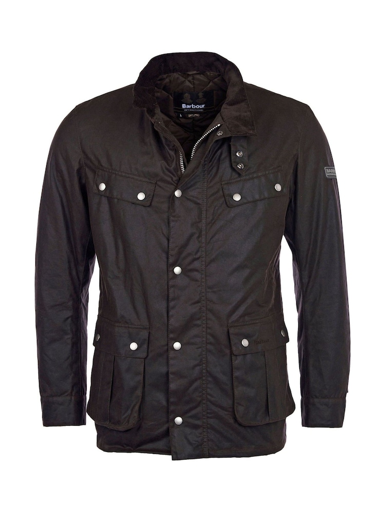 Barbour® International Black Tourer Duke Wax Rustic Jacket - Image 8 of 8