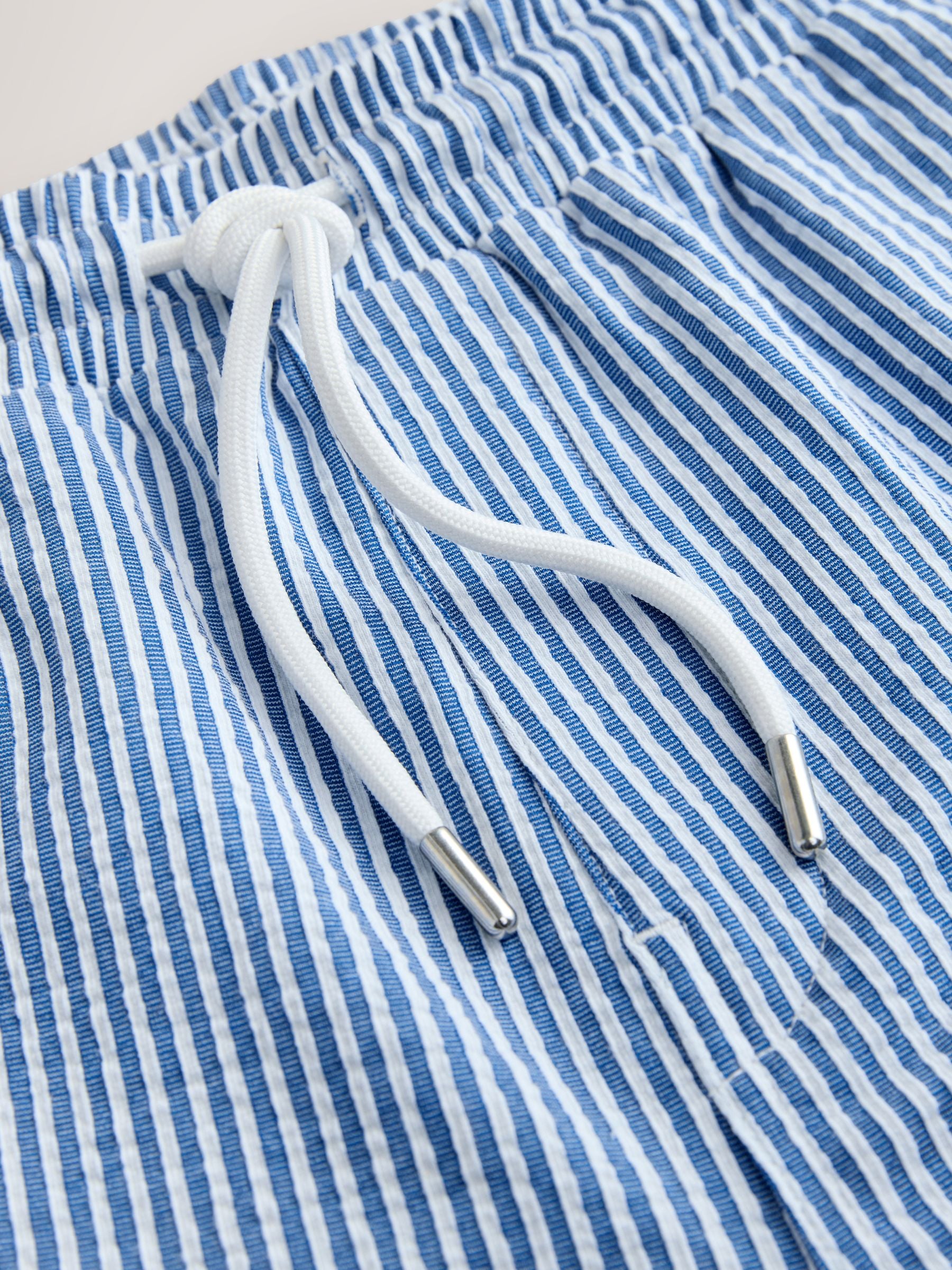 Buy Blue Textured Seersucker Stripe Shorts from Next USA