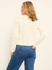 FatFace Ivory Bobble Knitted Cardigan - Image 2 of 6
