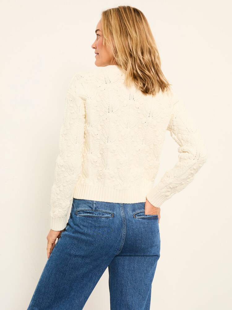 FatFace Ivory Bobble Knitted Cardigan - Image 2 of 6 FatFace Ivory Bobble Knitted Cardigan - Image 2 of 6