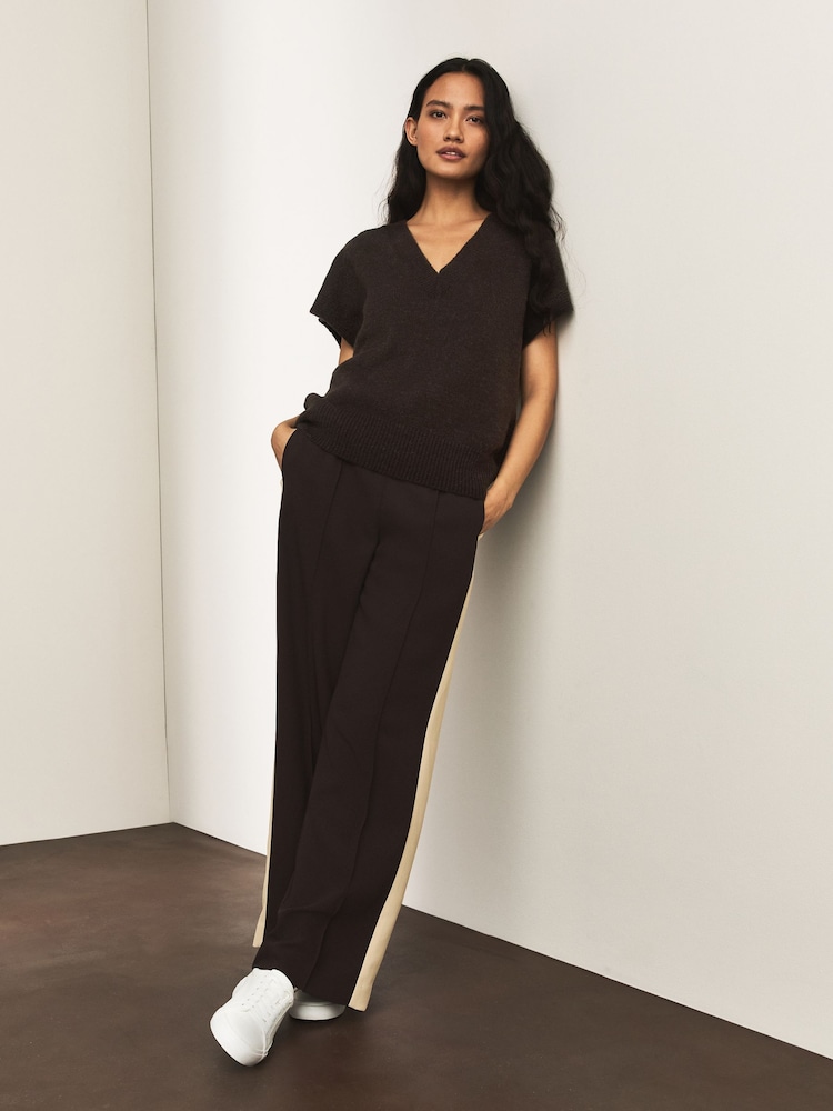 Chocolate Brown Drop Shoulder Knitted Tank Cover-Up - Image 2 of 8