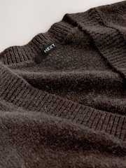 Chocolate Brown Drop Shoulder Knitted Tank Cover-Up - Image 8 of 8