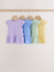 Multi Baby Short Sleeve Peplum T-Shirts 4 Pack (0mths-2yrs) - Image 1 of 11