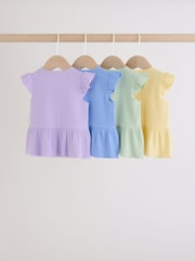 Multi Baby Short Sleeve Peplum T-Shirts 4 Pack (0mths-2yrs) - Image 6 of 11