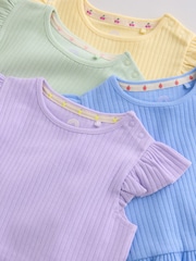 Multi Baby Short Sleeve Peplum T-Shirts 4 Pack (0mths-2yrs) - Image 9 of 11