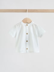 لون محايد - Woven Waistcoat, Shirt and Shorts Baby Set 3 Piece (0mths-2yrs) - Image 3 of 11