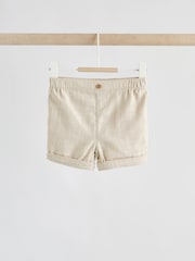 لون محايد - Woven Waistcoat, Shirt and Shorts Baby Set 3 Piece (0mths-2yrs) - Image 5 of 11