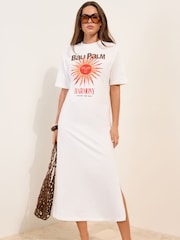 Friends Like These Ivory Jersey T-Shirt Midi Dress - Image 1 of 4