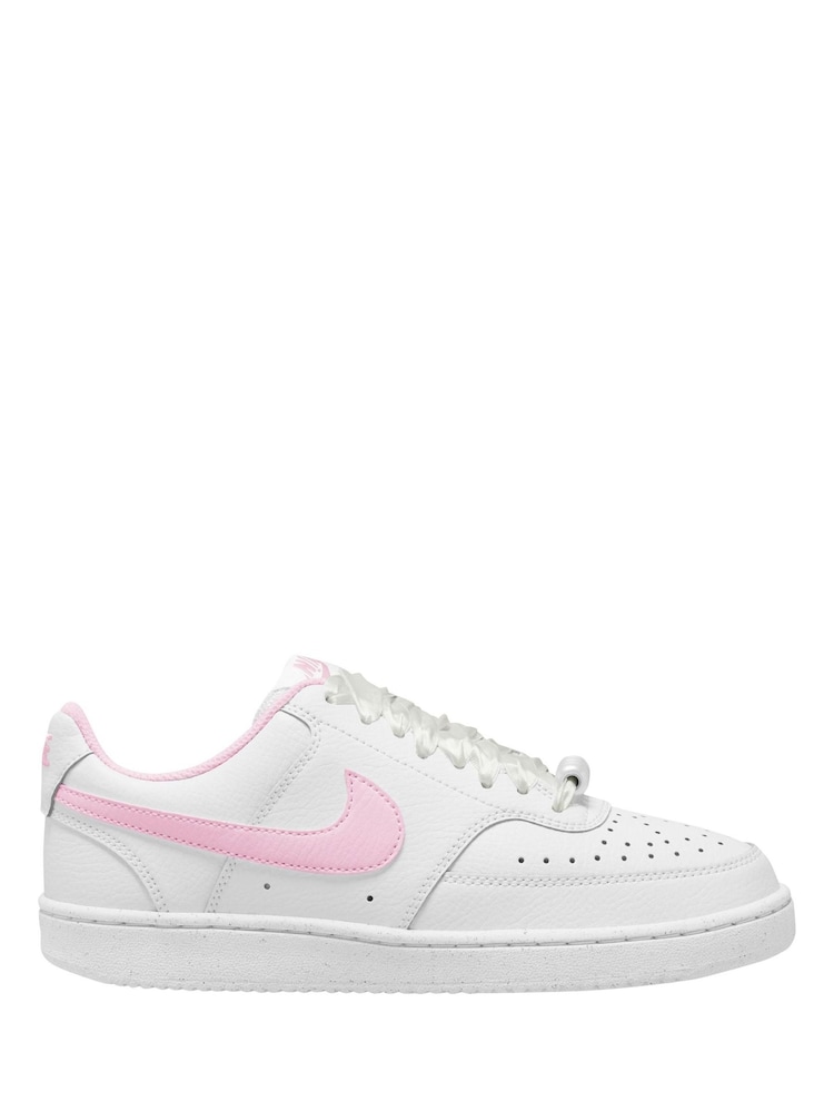 Nike White/Pink Foam Court Vision Low Trainers - Image 1 of 4