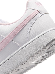 Nike White/Pink Foam Court Vision Low Trainers - Image 7 of 8