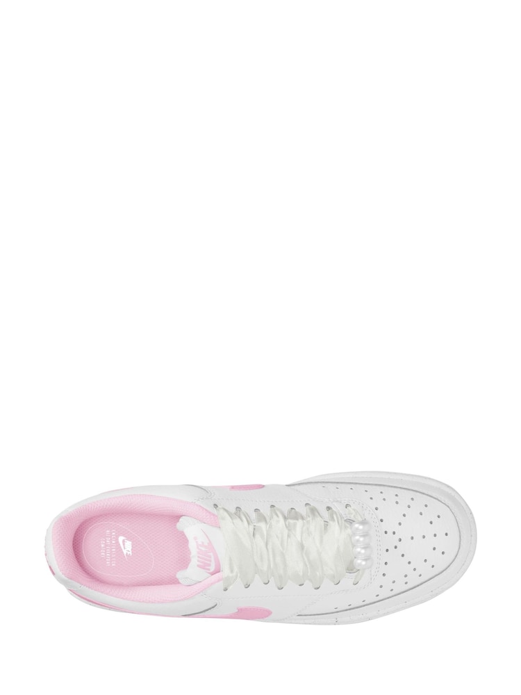 Nike White/Pink Foam Court Vision Low Trainers - Image 8 of 8