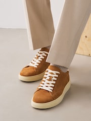 Orange Suede Smart Casual Trainers - Image 1 of 8