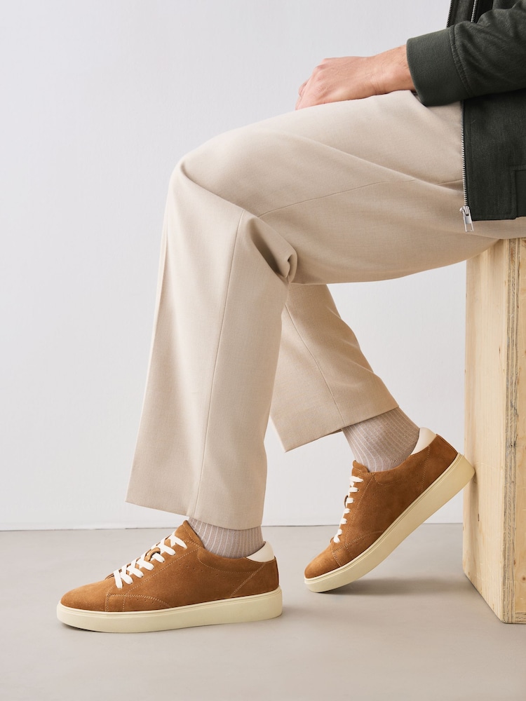 Orange Suede Smart Casual Trainers - Image 2 of 8 Orange Suede Smart Casual Trainers - Image 2 of 8