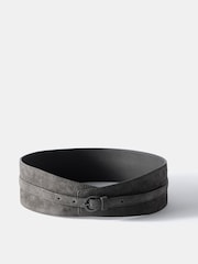 Mint Velvet Grey Suede Wide Belt - Image 2 of 3