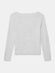 Mint Velvet Grey Cotton Blend Twist Front Knit Top - Image 8 of 8