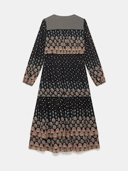 Mint Velvet Black Retro Print Midi Dress - Image 7 of 7