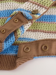 棕色條紋 - Knitted Baby Romper (0mths-3yrs) - 圖片 6/7
