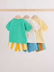Green/Yellow Safari Animal - Tops and Shorts Baby Set 6 Piece (0mths-3yrs) - Imaginea 2 din 13