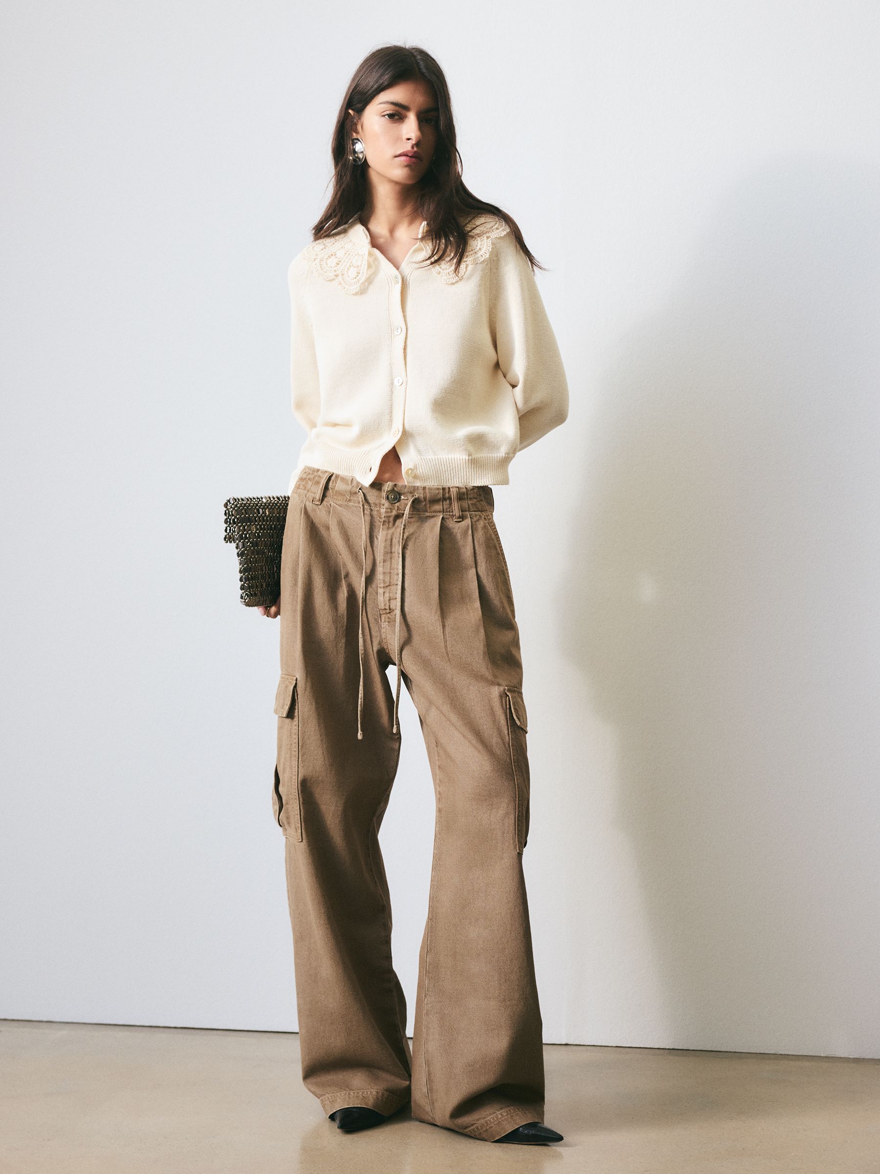 Buy BHOEM Khaki Green Cargo Pleated Trousers from the Next UK