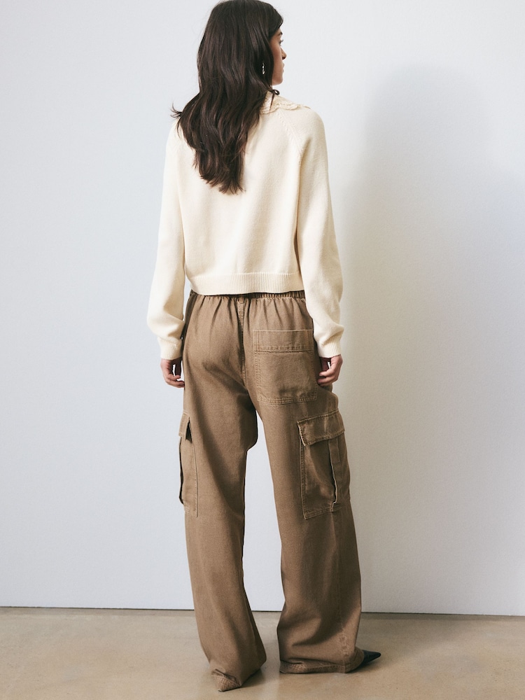BHOEM Khaki Green Cargo Pleated Trousers - Image 2 of 5