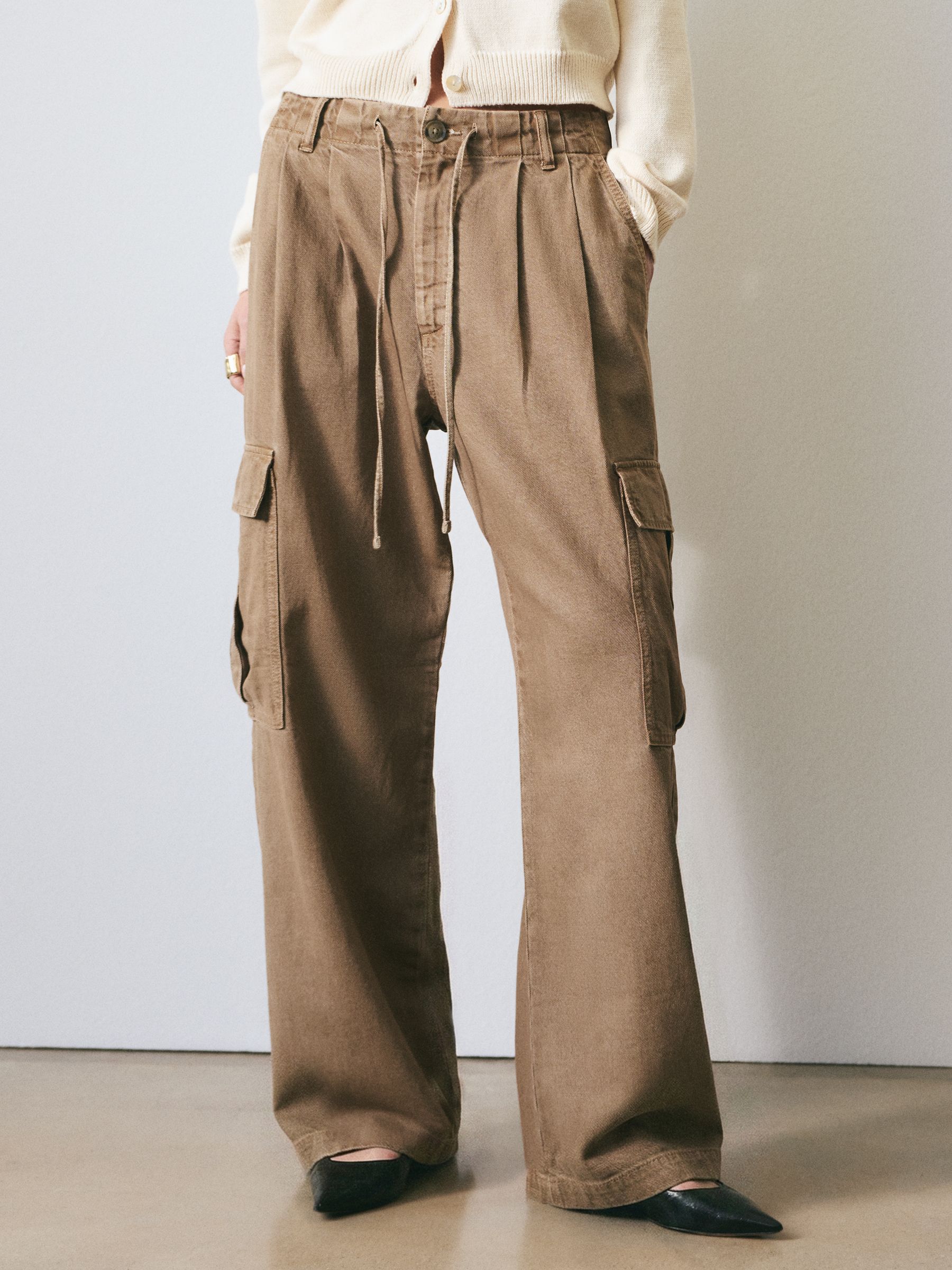 Buy BHOEM Khaki Green Cargo Pleated Trousers from Next China