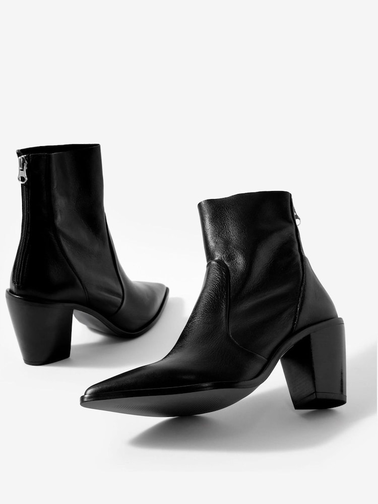 Mint Velvet Black Amy Leather Ankle Boots - Image 2 of 4